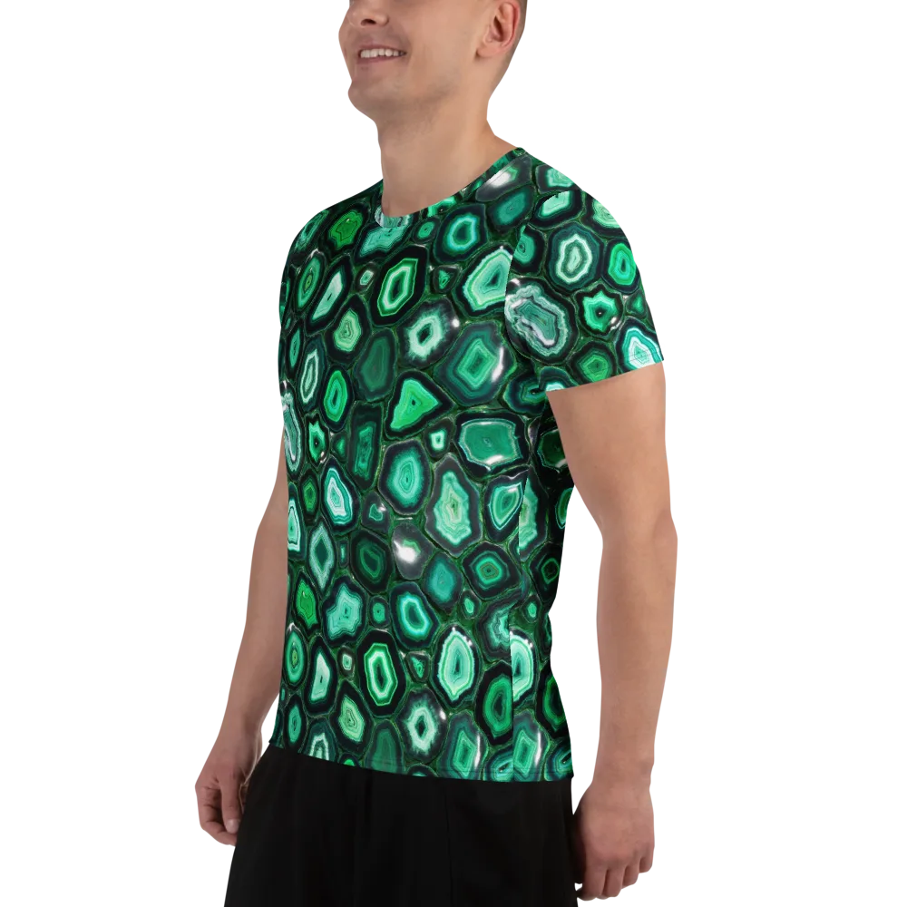 Emerald Geode on Men's Athletic T-Shirt — Left
