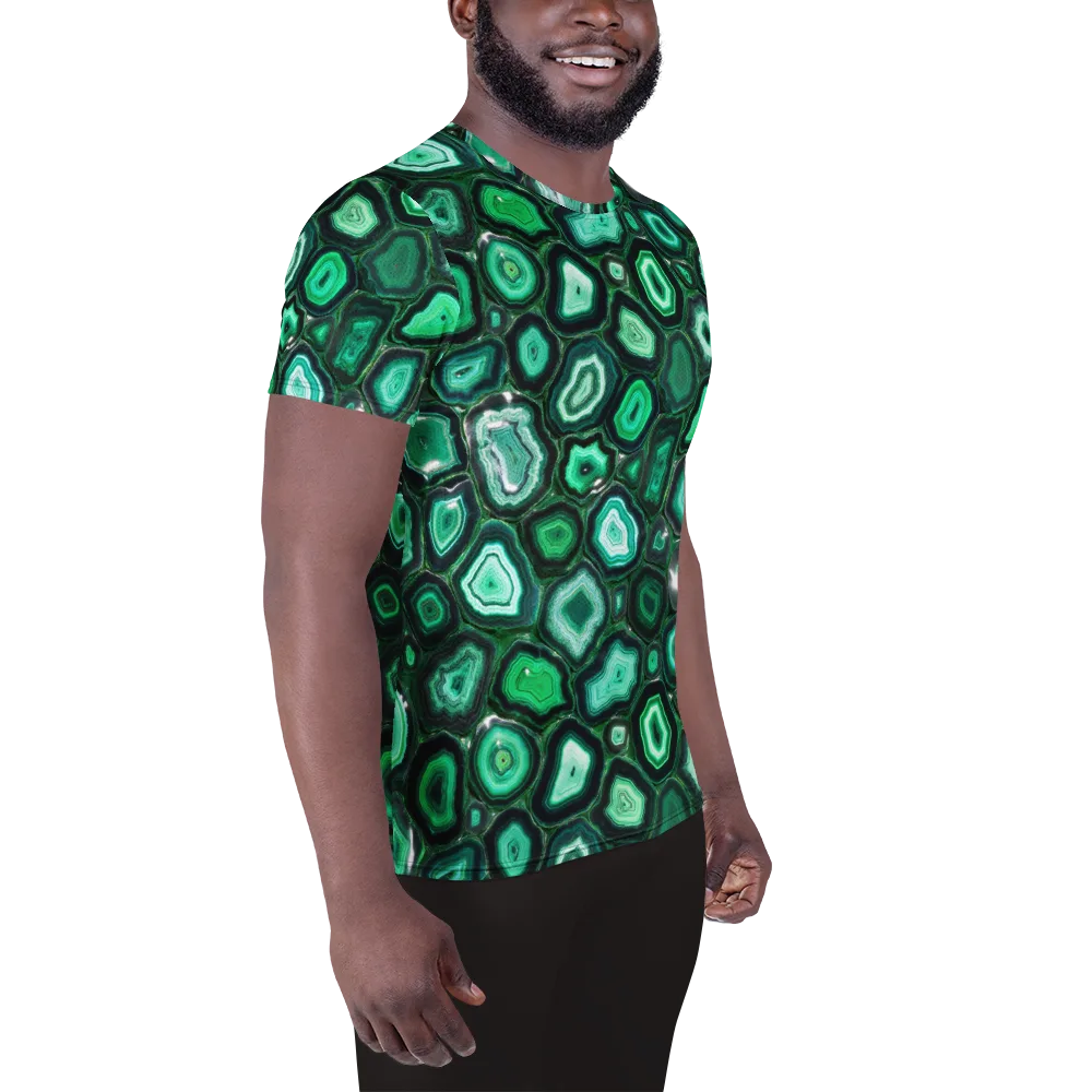 Emerald Geode on Men's Athletic T-Shirt — Right