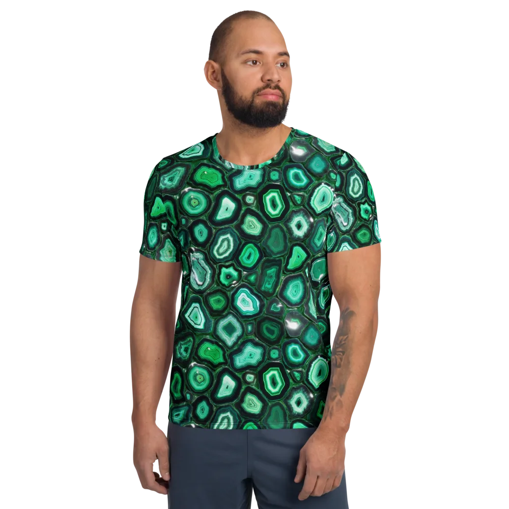 Emerald Geode on Men's Athletic T-Shirt — Front
