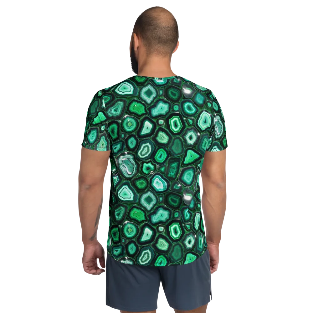 Emerald Geode on Men's Athletic T-Shirt — Back
