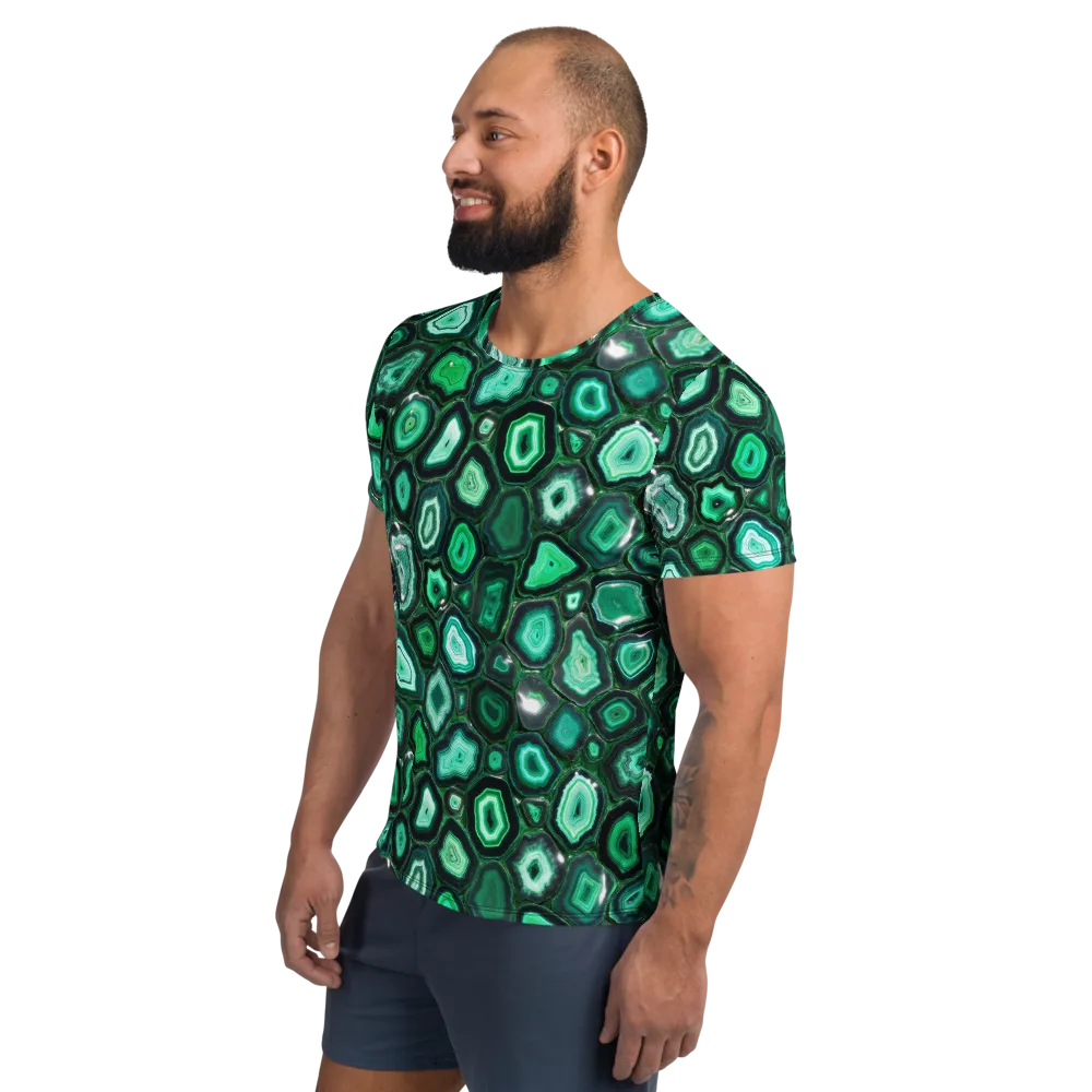Emerald Geode on Men's Athletic T-Shirt — Left