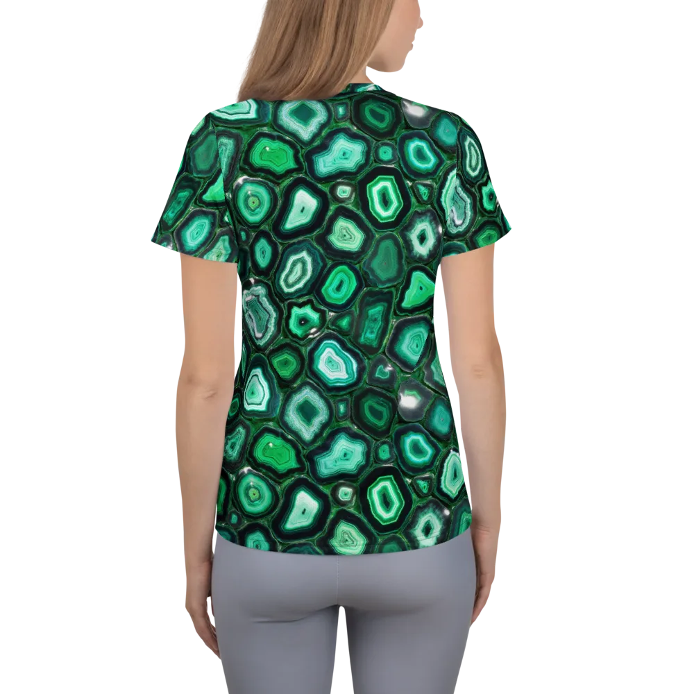 Emerald Geode on Women's Athletic T-Shirt — Back