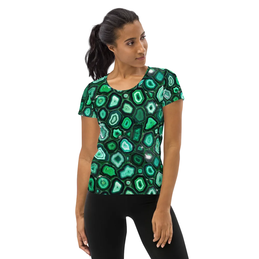 Emerald Geode on Women's Athletic T-Shirt — Front