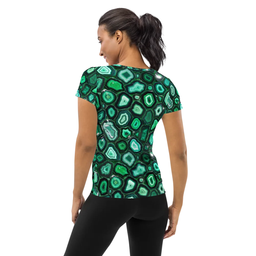 Emerald Geode on Women's Athletic T-Shirt — Back
