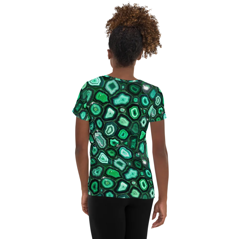 Emerald Geode on Women's Athletic T-Shirt — Back
