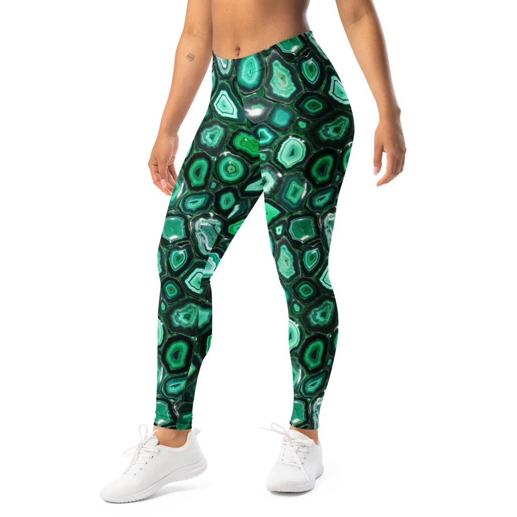 Emerald Geode on Leggings — Left Front