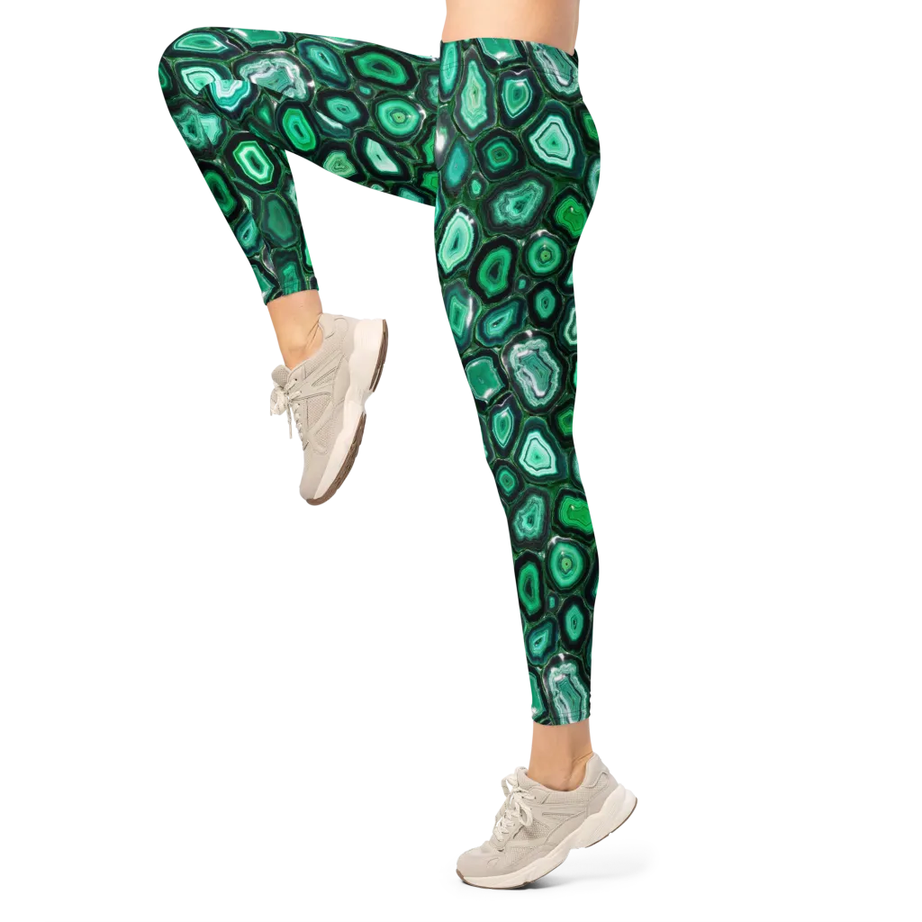 Emerald Geode on Leggings — Left