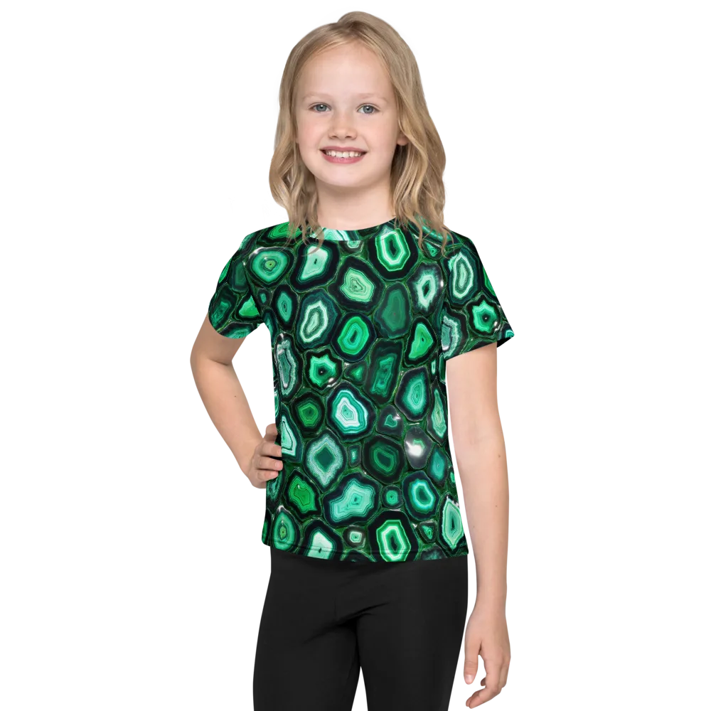 Emerald Geode on Kids Crew Neck T-Shirt — Front