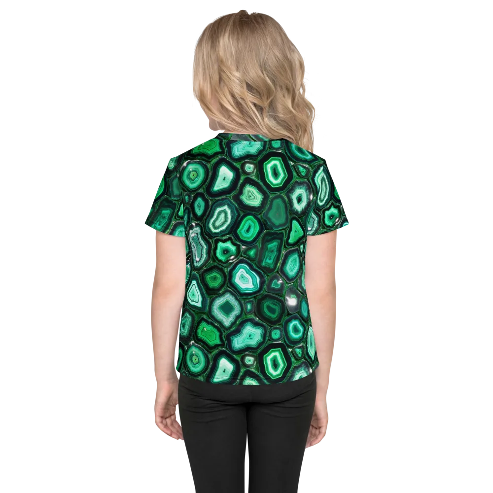 Emerald Geode on Kids Crew Neck T-Shirt — Back