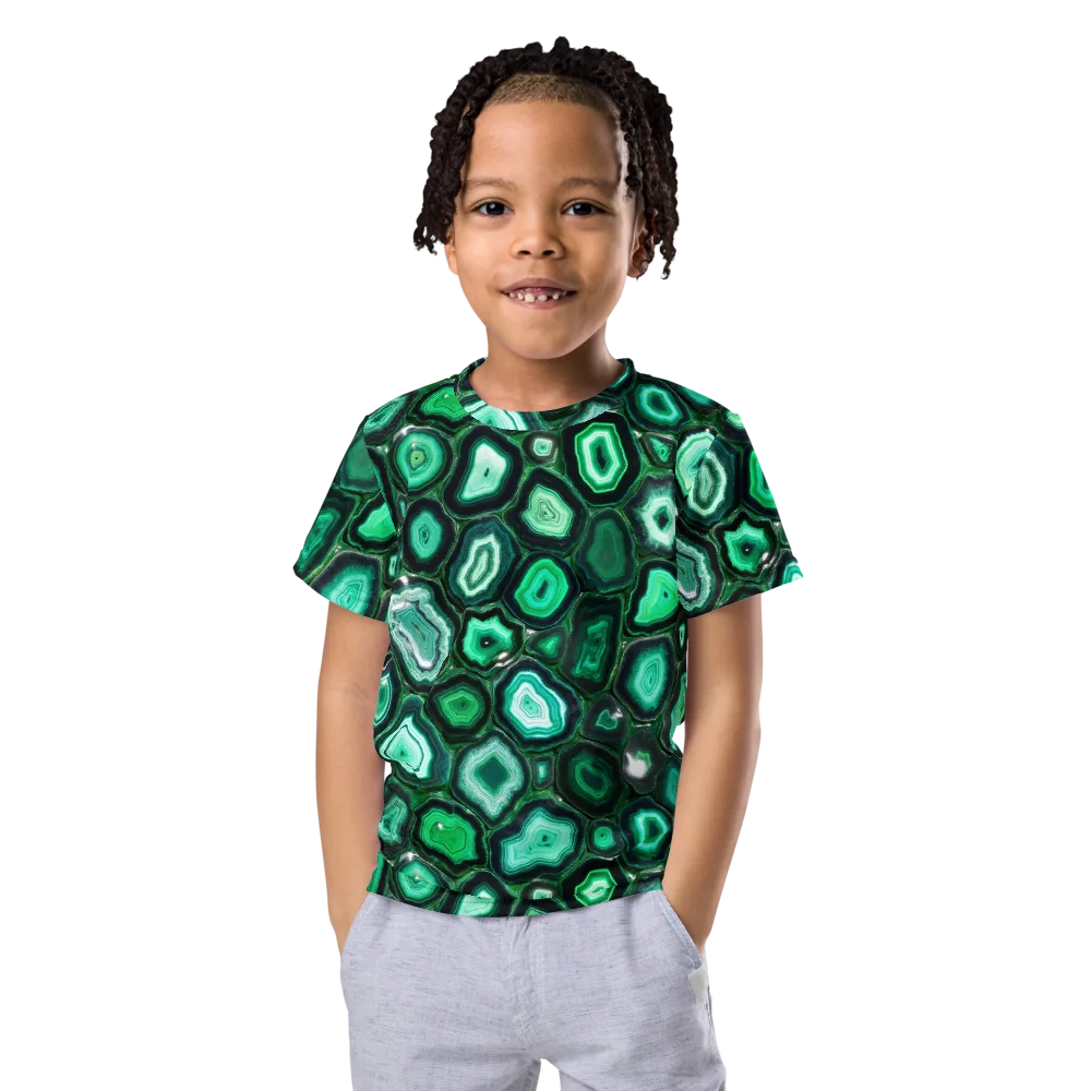 Emerald Geode on Kids Crew Neck T-Shirt — Front