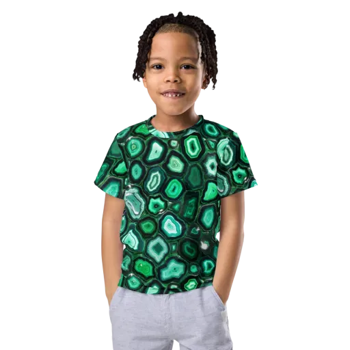 Emerald Geode on a Kids Crew Neck T-Shirt