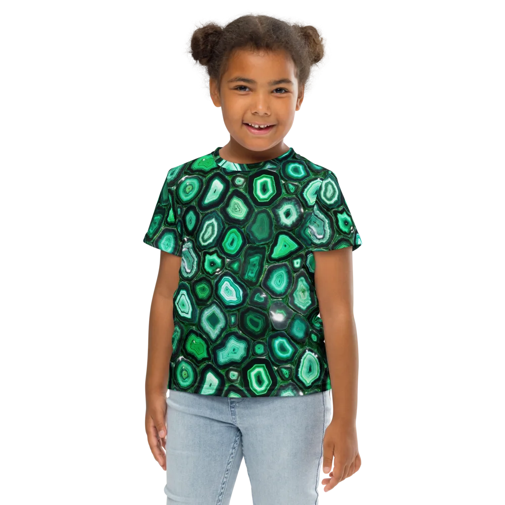 Emerald Geode on Kids Crew Neck T-Shirt — Front