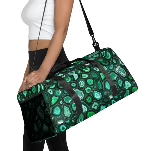 Emerald Geode on a Duffle Bag