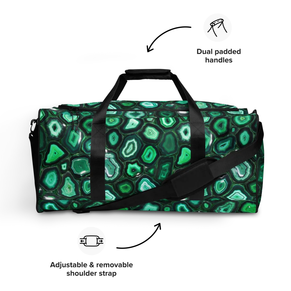 Emerald Geode on Duffle Bag — Front