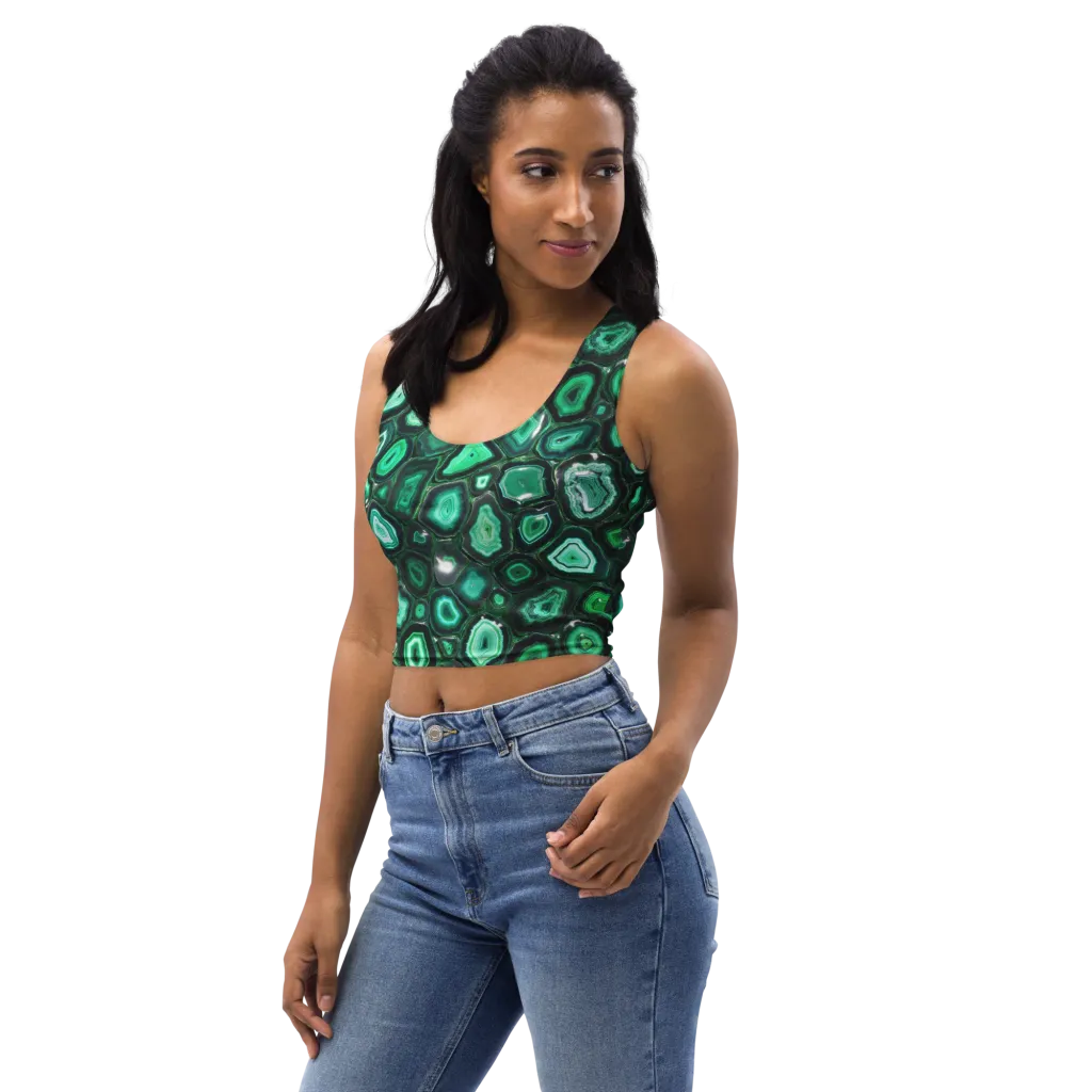 Emerald Geode on Crop Top — Left Front