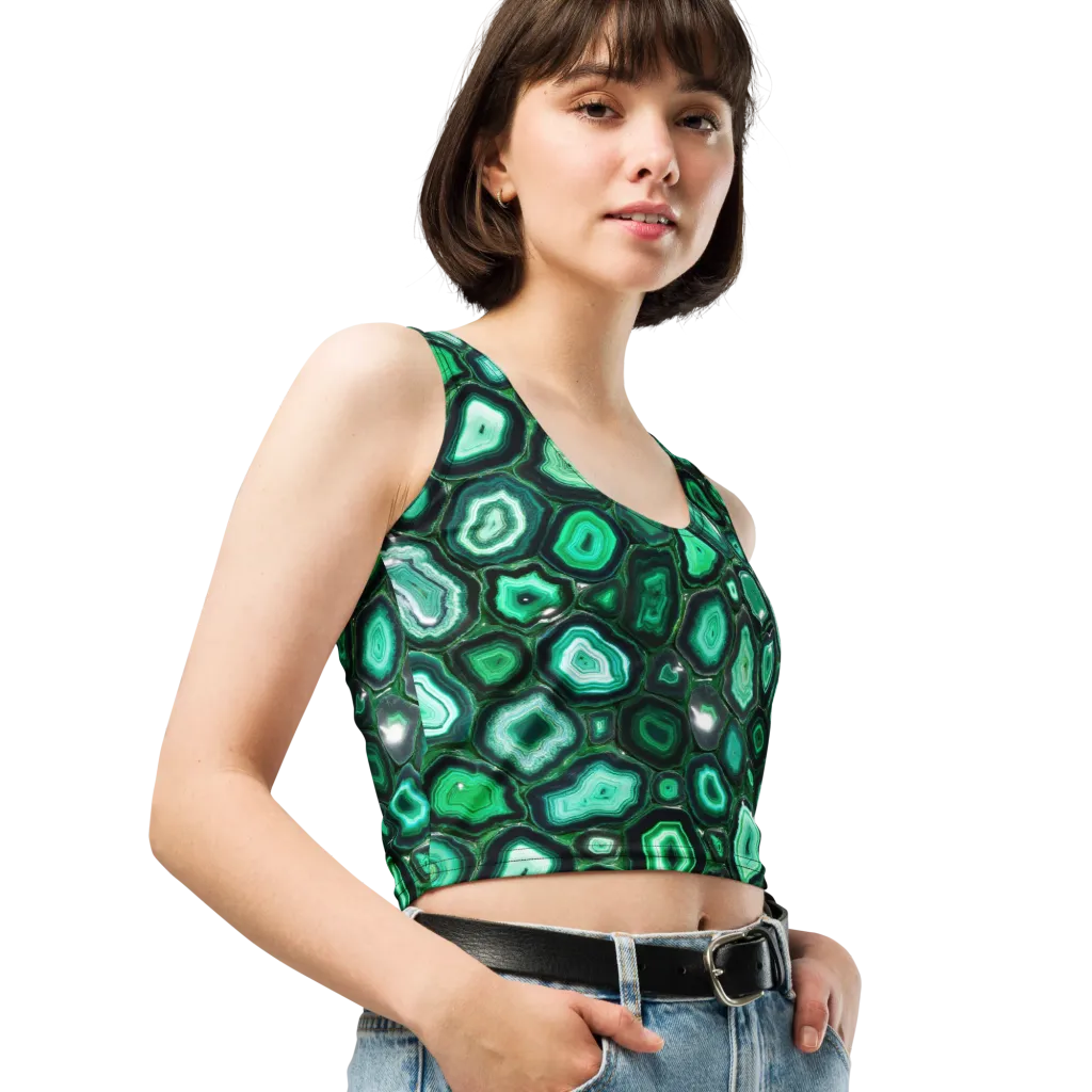 Emerald Geode on Crop Top — Right Front