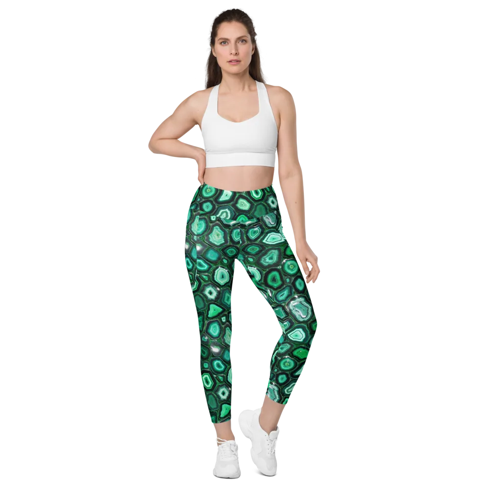 Emerald Geode on Leggings with Pockets — Front