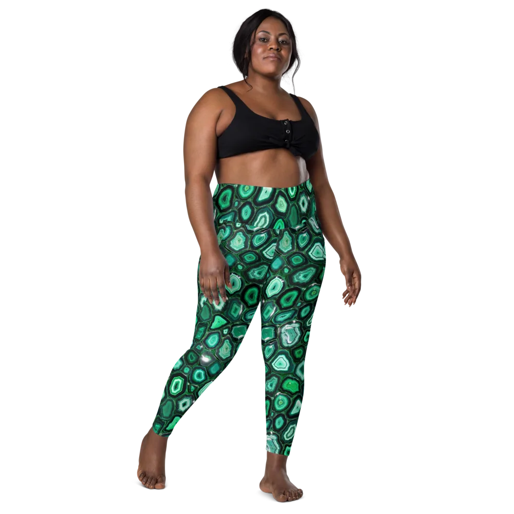 Emerald Geode on Leggings with Pockets — Front