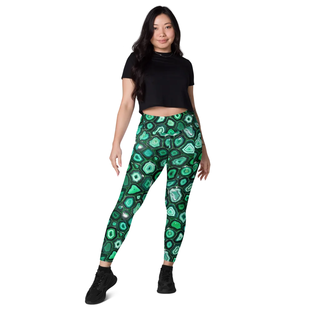 Emerald Geode on Leggings with Pockets — Front