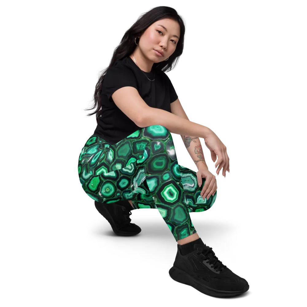 Emerald Geode on Leggings with Pockets — Right Front