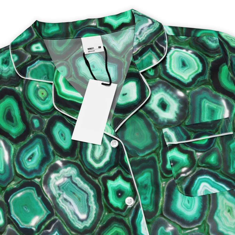 Emerald Geode on Women's Short Sleeve Pajama Top — Product details