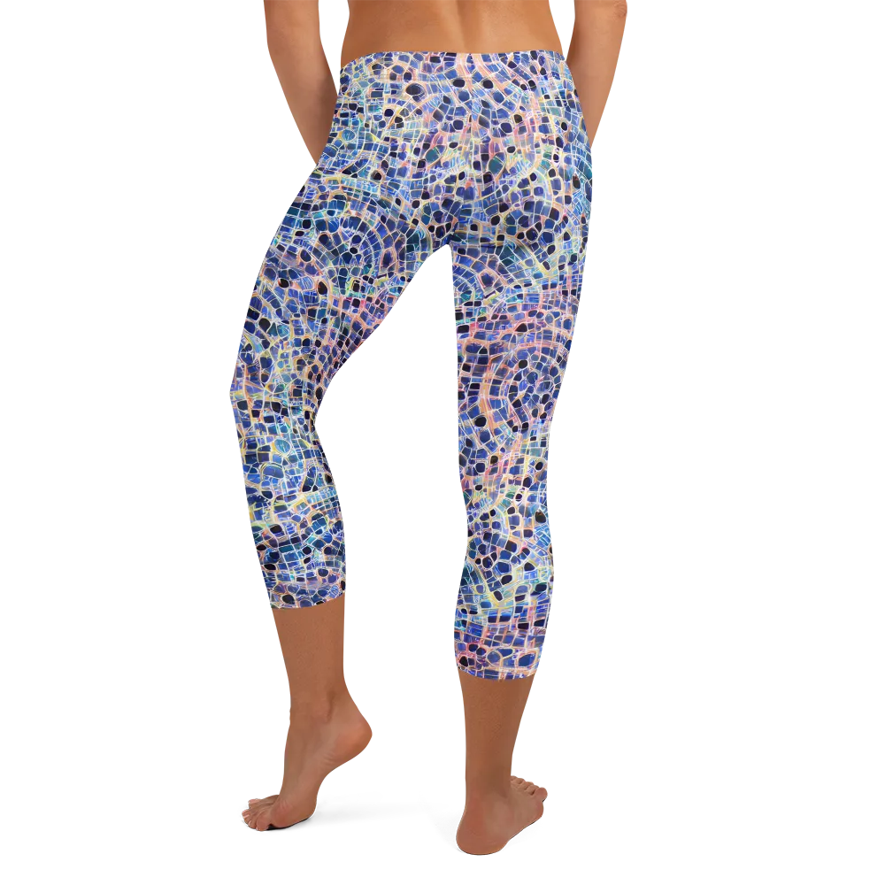 Indigo Interlock on Capri Leggings — Back