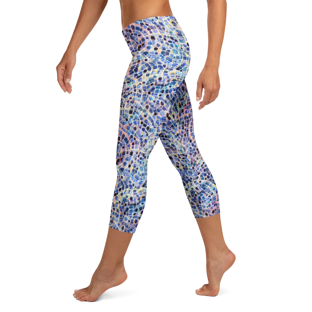 Indigo Interlock on Capri Leggings — Left