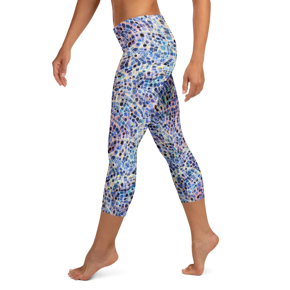 Indigo Interlock on Capri Leggings — Left