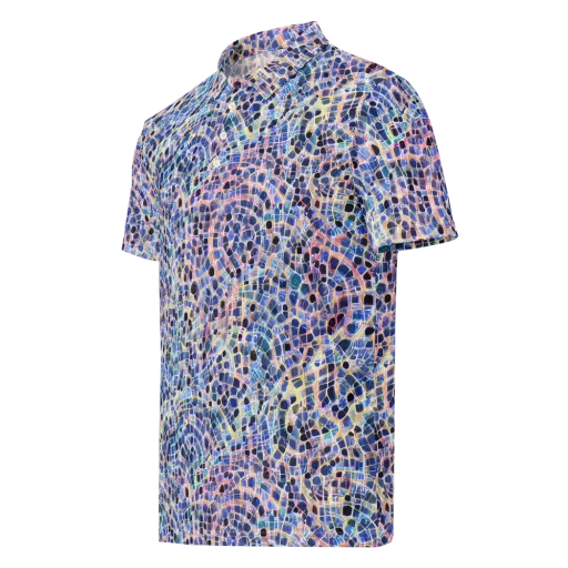 Indigo Interlock on a Men's Slim Fit Polo Shirt