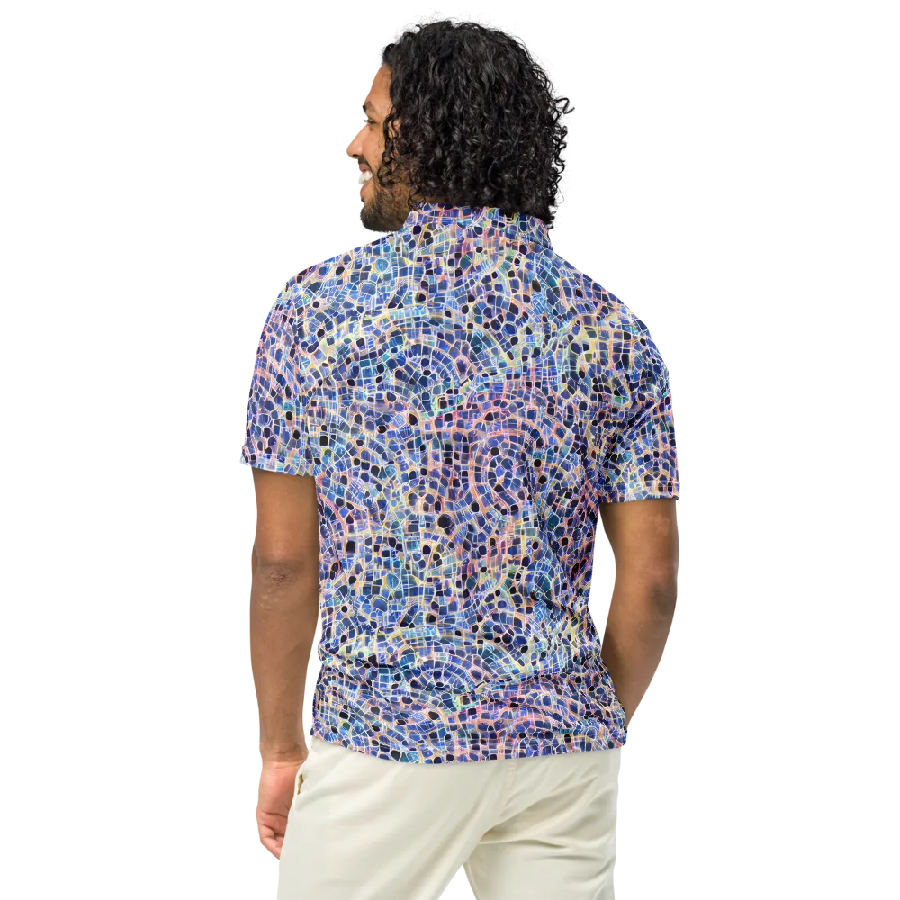 Indigo Interlock on Men's Slim Fit Polo Shirt — Back