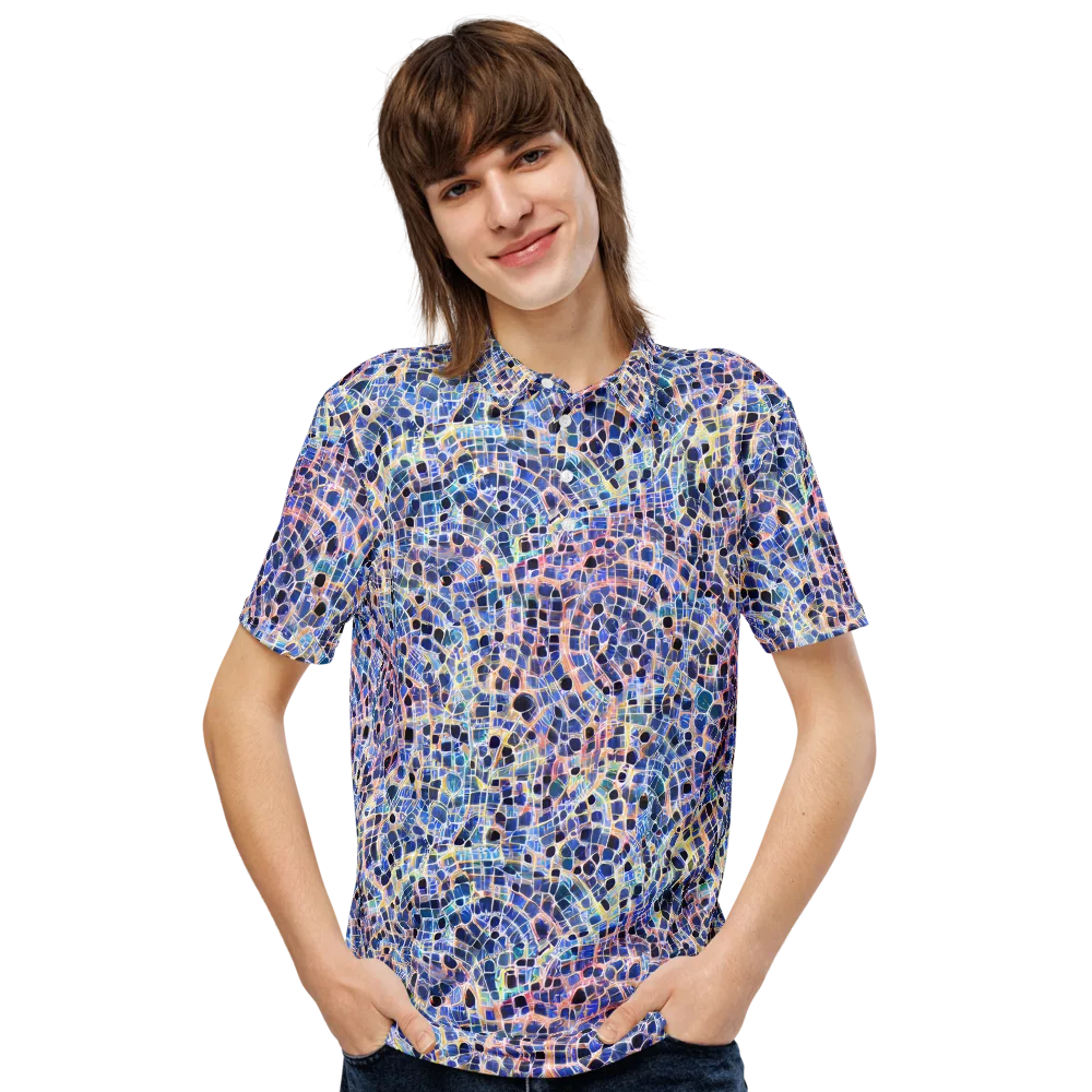 Indigo Interlock on Men's Slim Fit Polo Shirt — Front