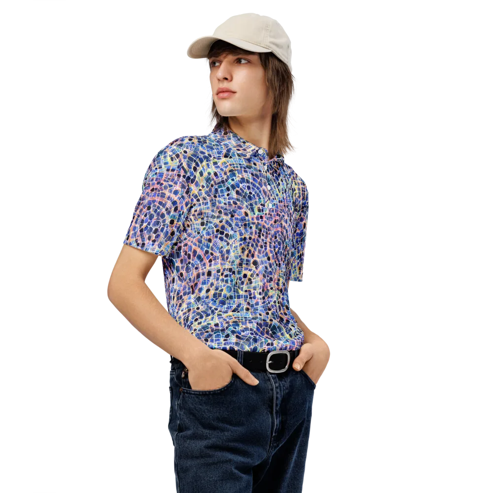 Indigo Interlock on Men's Slim Fit Polo Shirt — Right Front