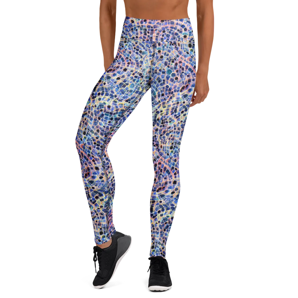 Indigo Interlock on Yoga Leggings — Front