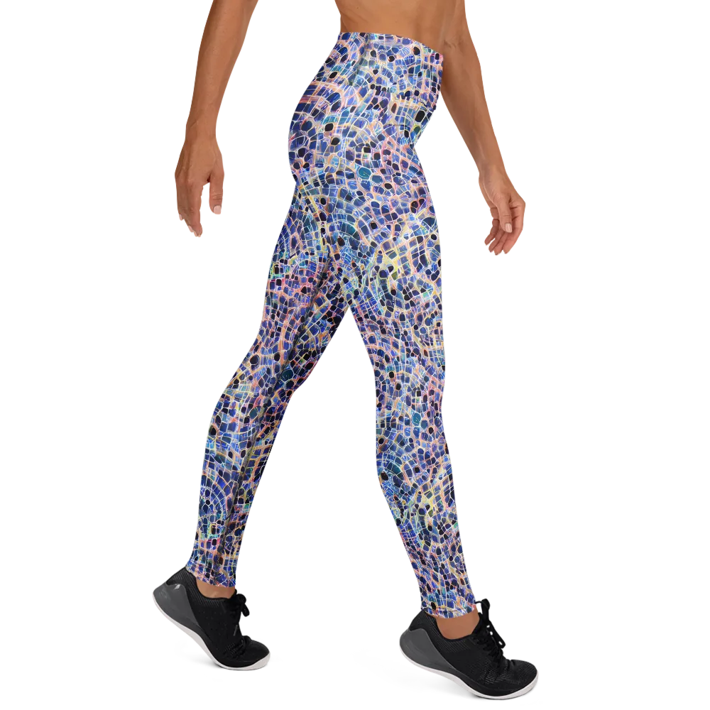 Indigo Interlock on Yoga Leggings — Right