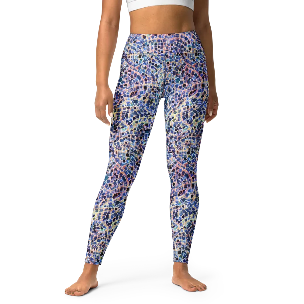 Indigo Interlock on Yoga Leggings — Front