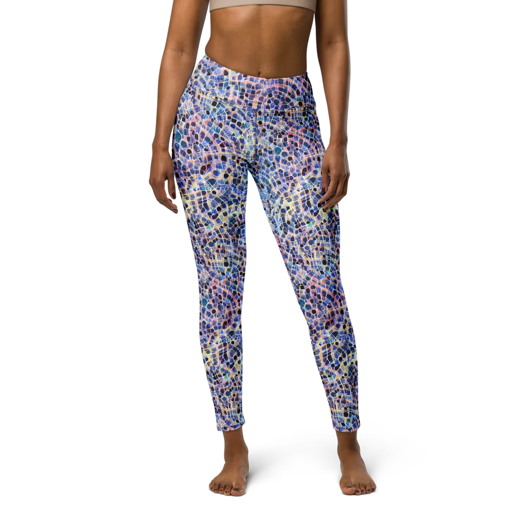 Indigo Interlock on Yoga Leggings — Front