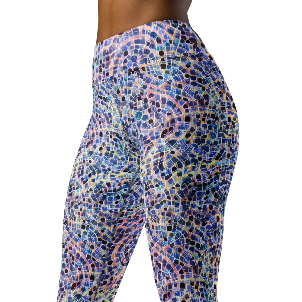 Indigo Interlock on Yoga Leggings — Left Front