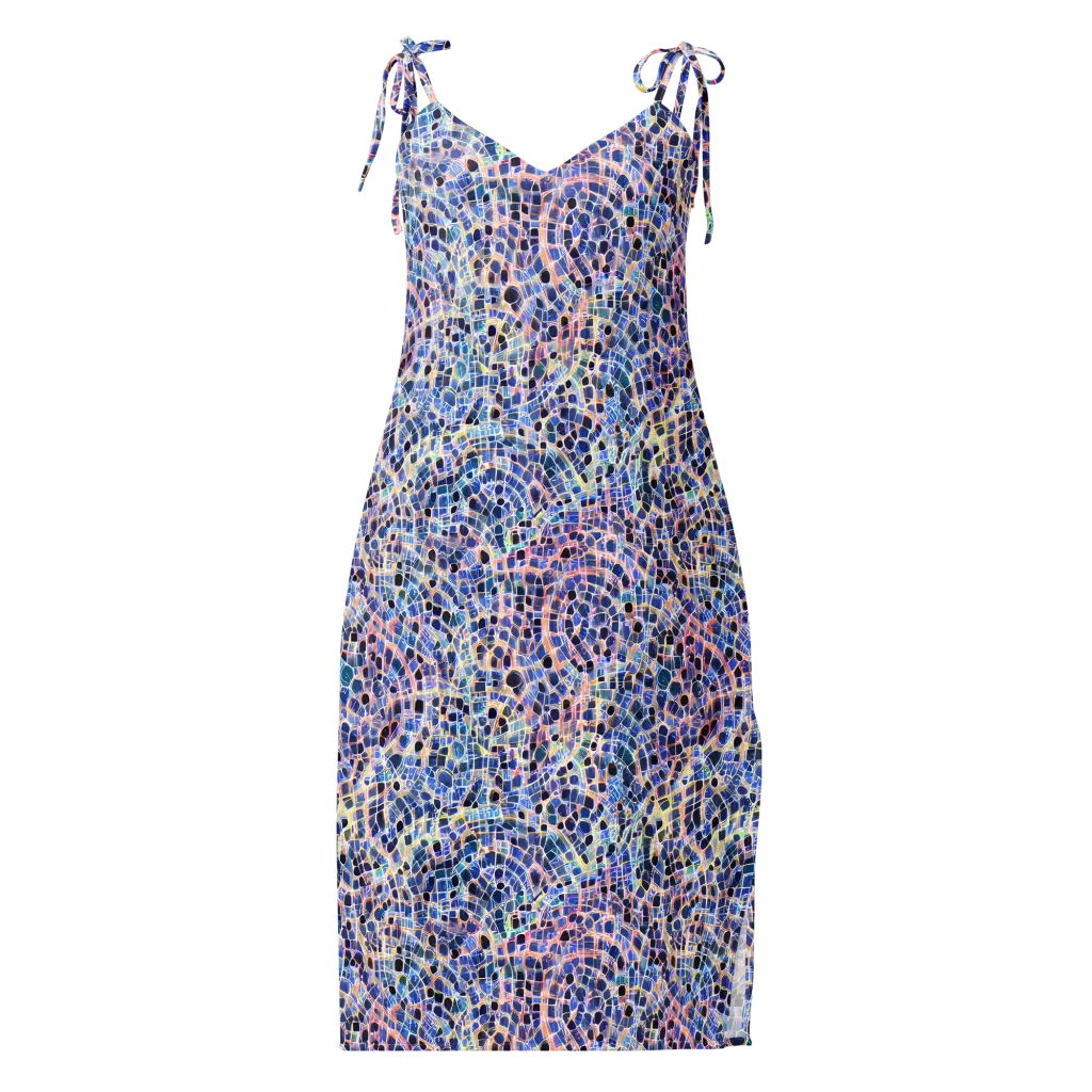 Indigo Interlock on Slip Dress — Front