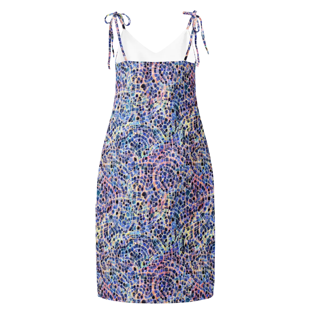 Indigo Interlock on Slip Dress — Back
