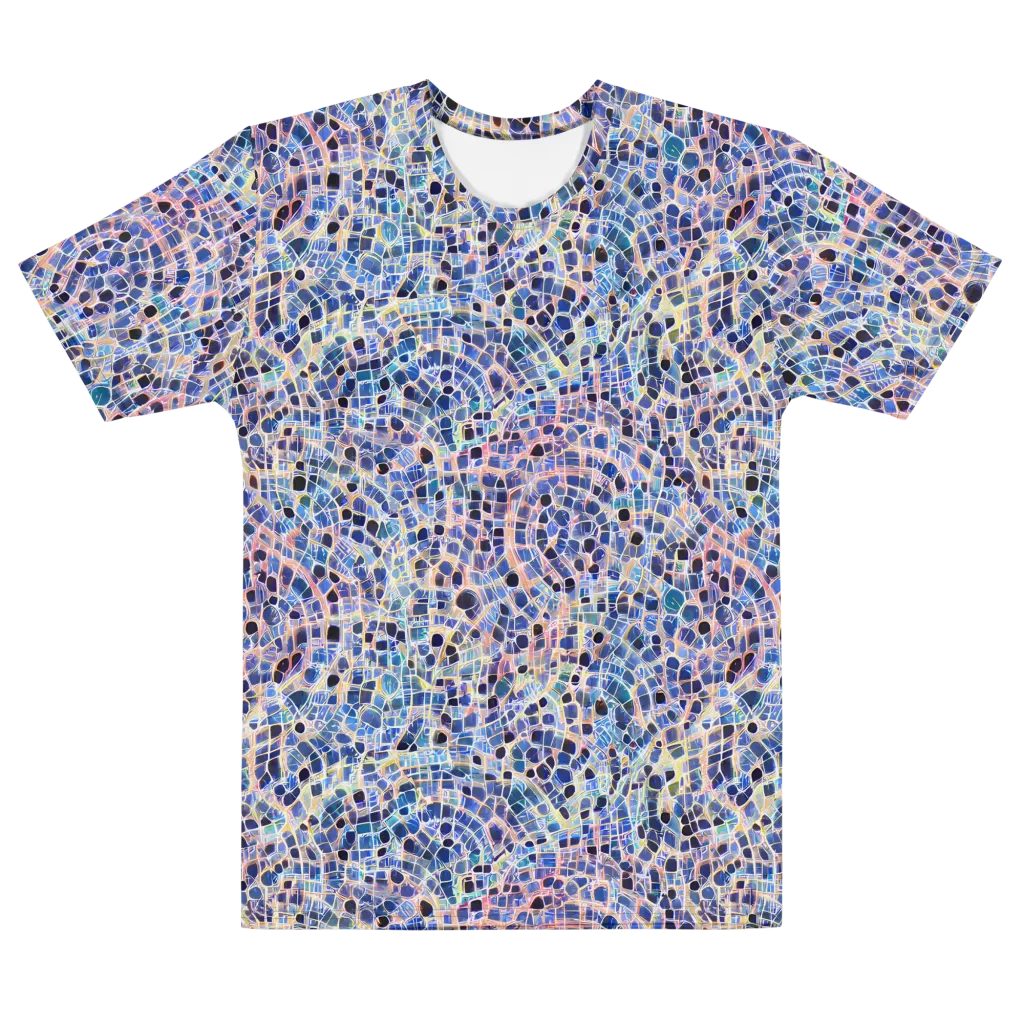 Indigo Interlock on Men's Cotton Crew Neck T-Shirt — Front