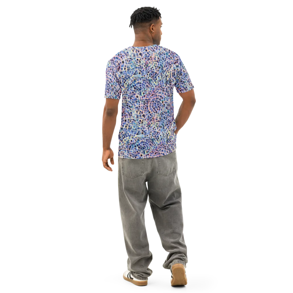 Indigo Interlock on Men's Cotton Crew Neck T-Shirt — Back