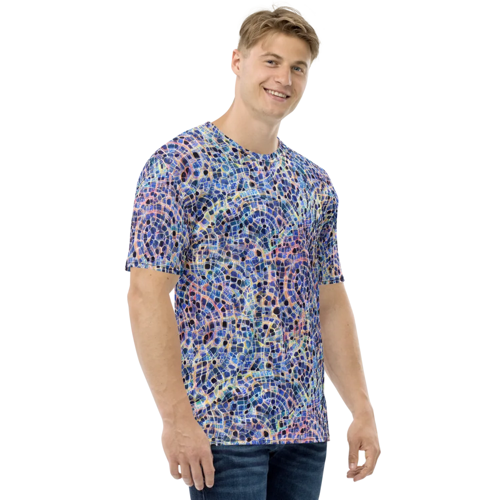 Indigo Interlock on Men's Crew Neck T-Shirt — Right