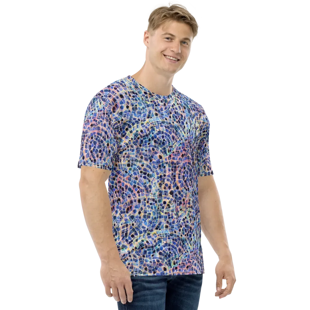 Indigo Interlock on Men's Crew Neck T-Shirt — Right