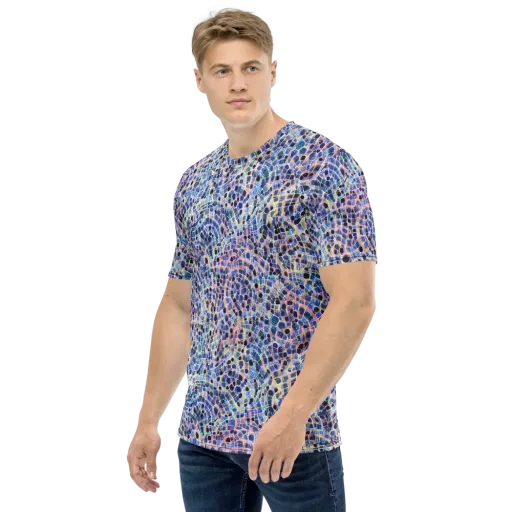 Indigo Interlock on a Men's Crew Neck T-Shirt