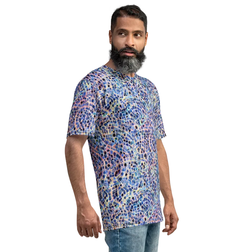 Indigo Interlock on Men's Crew Neck T-Shirt — Right