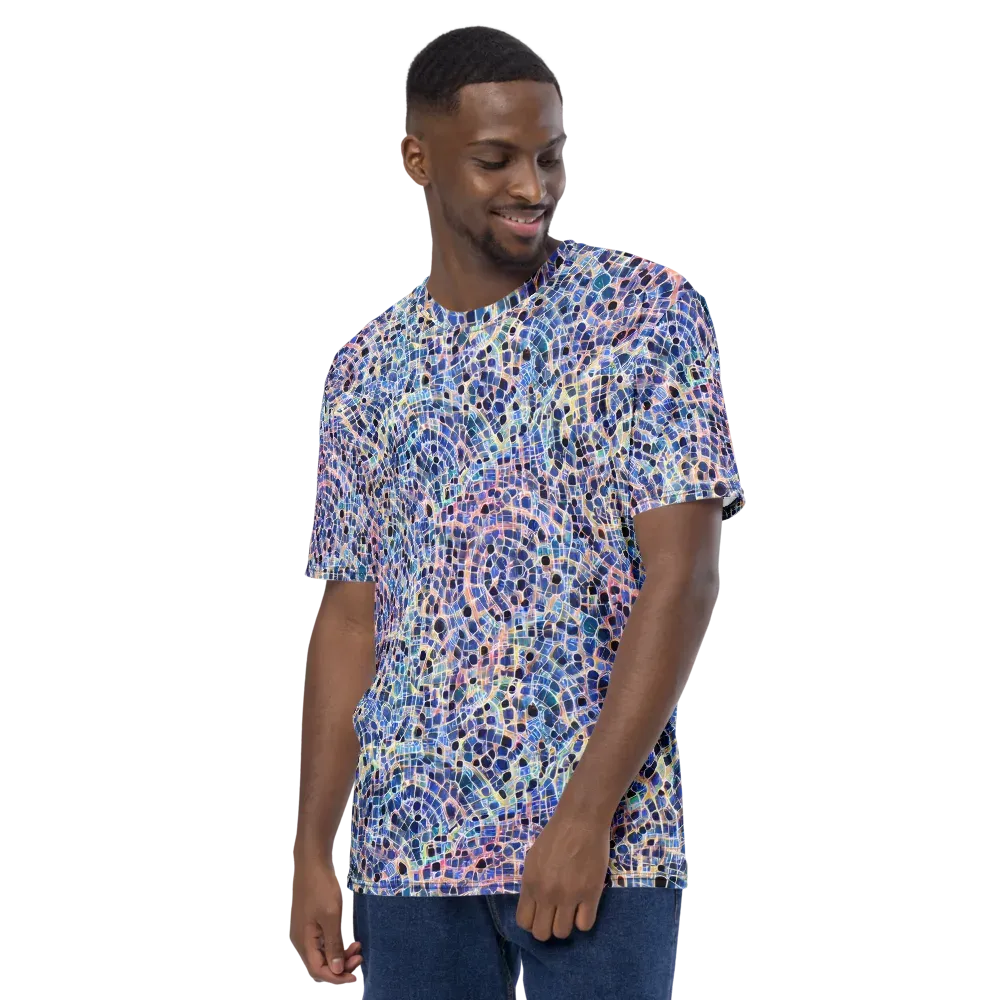 Indigo Interlock on Men's Crew Neck T-Shirt — Left