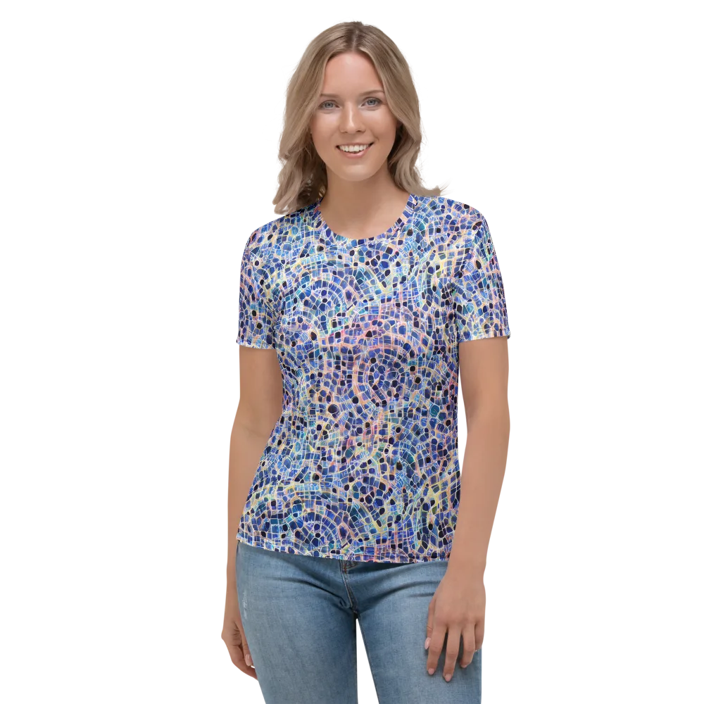 Indigo Interlock on Women's Crew Neck T-Shirt — Front