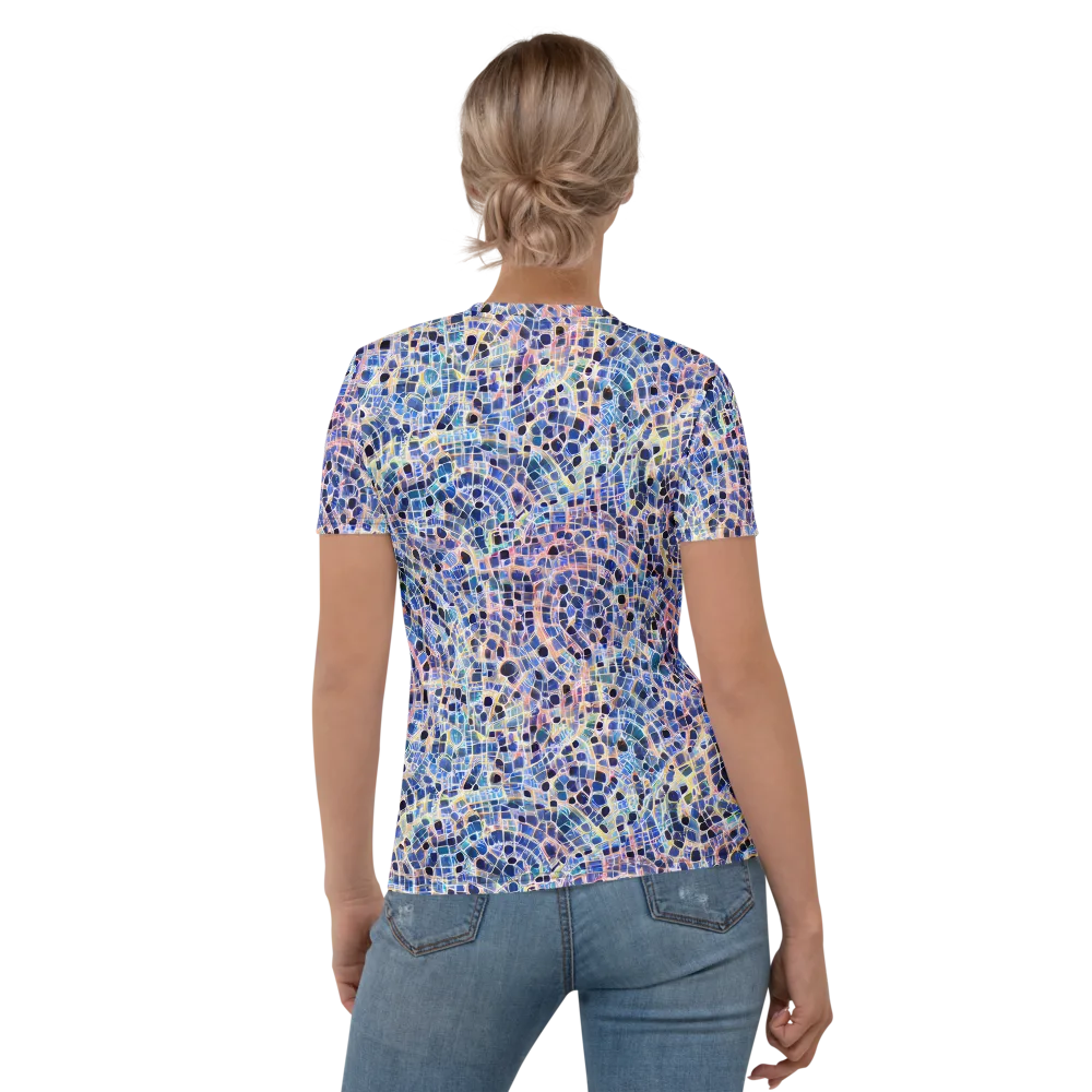 Indigo Interlock on Women's Crew Neck T-Shirt — Back