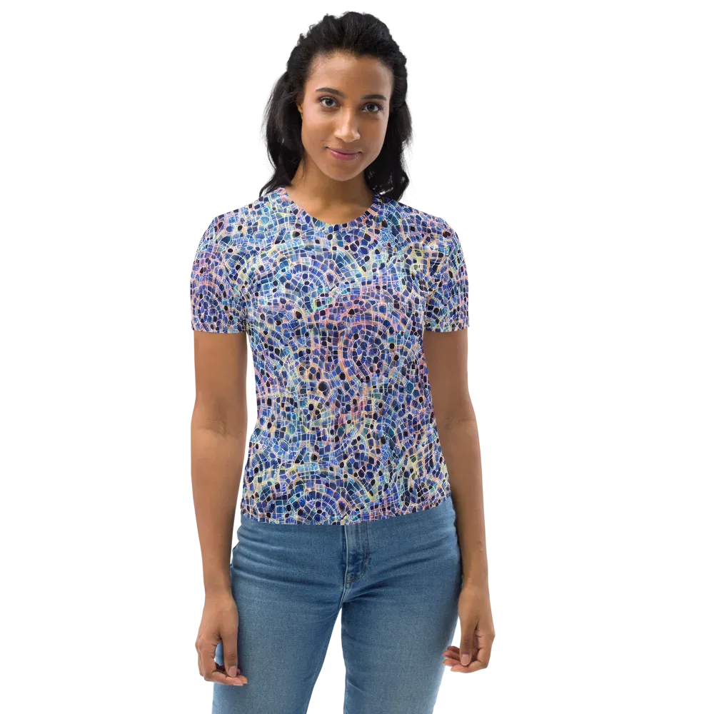 Indigo Interlock on Women's Crew Neck T-Shirt — Front