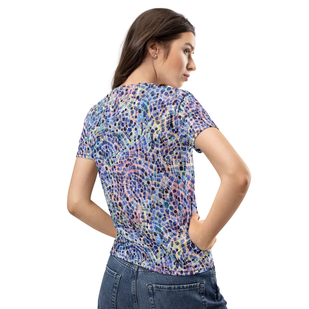 Indigo Interlock on Women's Crew Neck T-Shirt — Back
